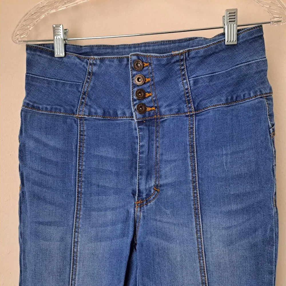 Wax Jean Juniors Skinny Jeans High Rise Snatched Waist Medium Blue Size 13